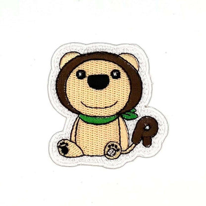 ヤングタウン刺繍ワッペン(らじおんチャン)※アイロンワッペン・ステッカー両用タイプ（グリーン）