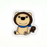 ヤングタウン刺繍ワッペン(らじおんチャン)※アイロンワッペン・ステッカー両用タイプ（ブルー）