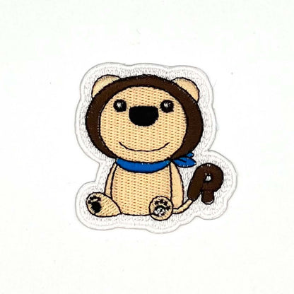 ヤングタウン刺繍ワッペン(らじおんチャン)※アイロンワッペン・ステッカー両用タイプ（ブルー）