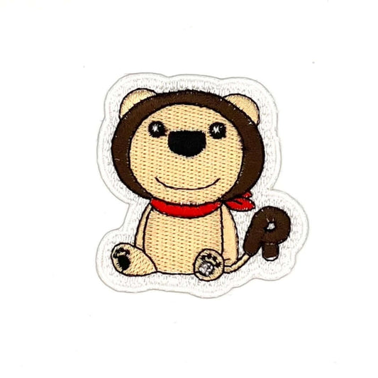 ヤングタウン刺繍ワッペン(らじおんチャン)※アイロンワッペン・ステッカー両用タイプ（レッド）