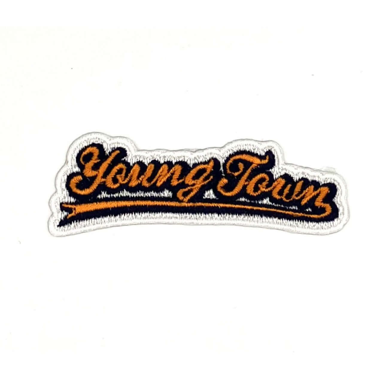 ヤングタウン刺繍ワッペン(ロゴ大)※アイロンワッペン・ステッカー両用タイプ（オレンジ）