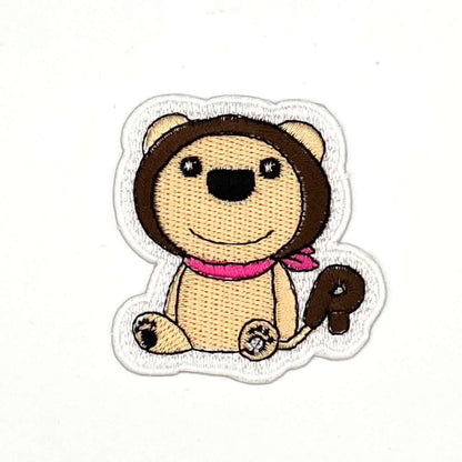 ヤングタウン刺繍ワッペン(らじおんチャン)※アイロンワッペン・ステッカー両用タイプ（ピンク）