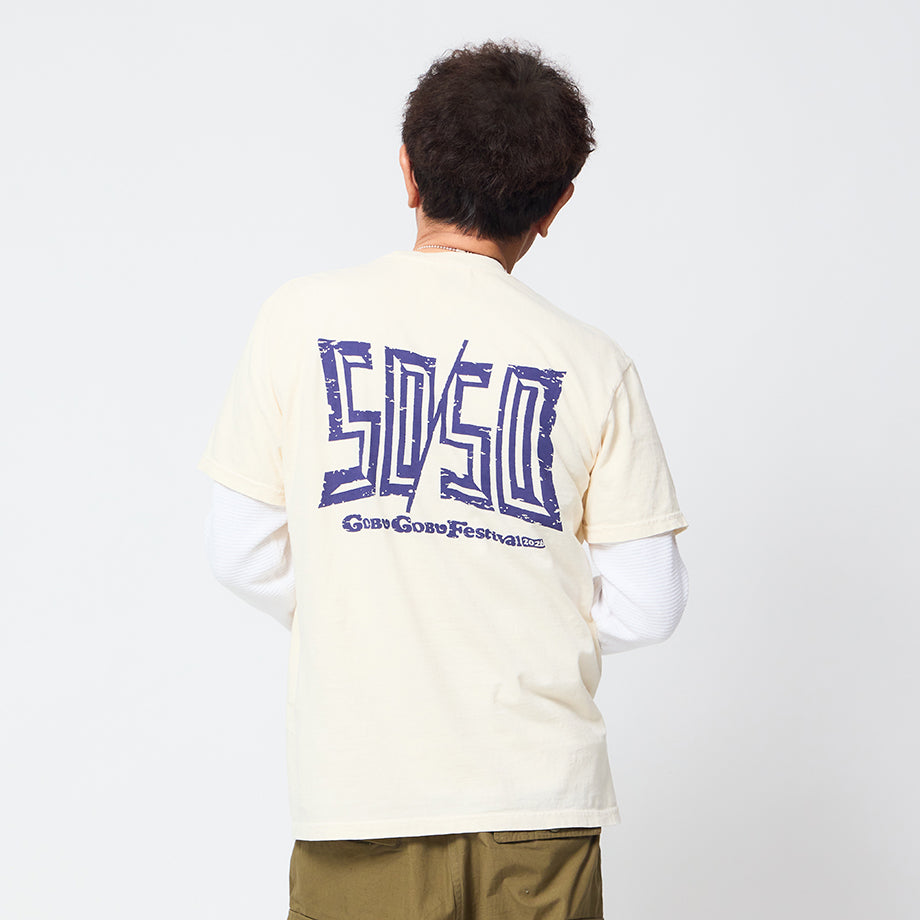 【最終値下げ】EXIT 単独ライブパシフィコSS席 特典ロンTシャツ  テープ ごぶごぶフェスオフィシャルTシャツ ヴィンテージ（アイボリー