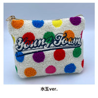 ヤングタウンもこもこポーチ～『出張に便利』『錠剤を入れるのにピッタリ！』と出演者ではなくスタッフが言っていました。～（水玉）