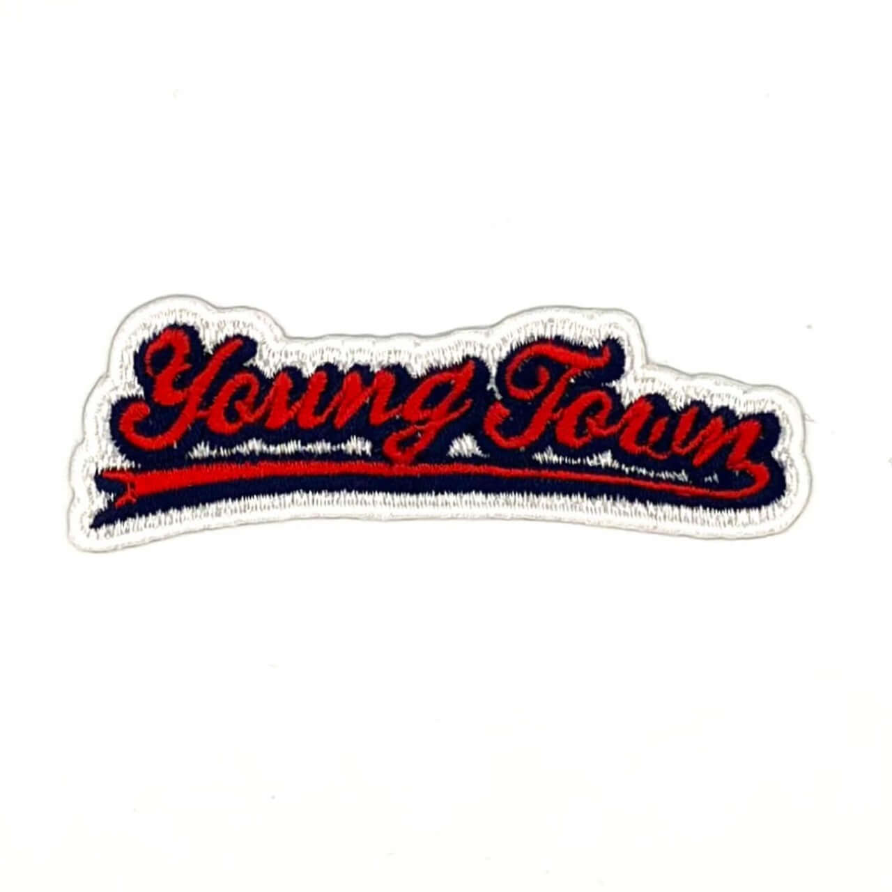 ヤングタウン刺繍ワッペン(ロゴ大)※アイロンワッペン・ステッカー両用タイプ（レッド）