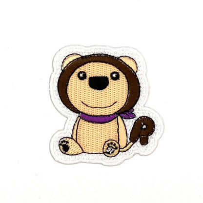 ヤングタウン刺繍ワッペン(らじおんチャン)※アイロンワッペン・ステッカー両用タイプ（パープル）