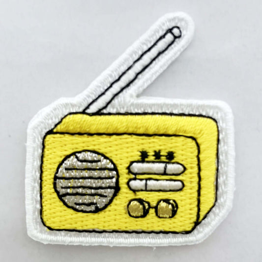 ヤングタウン刺繍ワッペン(ラジオ)※アイロンワッペン・ステッカー両用タイプ（イエロー）